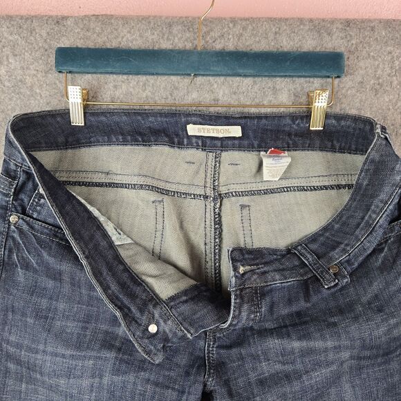 Stetson Hollywood Bootcut Jeans Womens Size 18 Reg Denim Western Cowgirl Biker - Picture 2 of 13